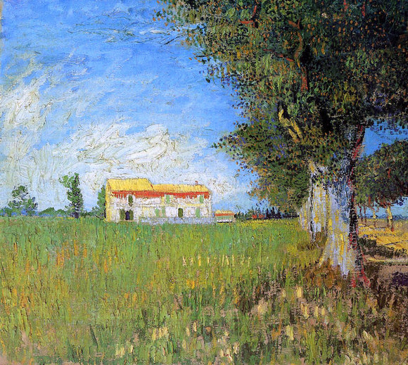  Vincent Van Gogh Farmhouse in a Wheat Field - Canvas Art Print