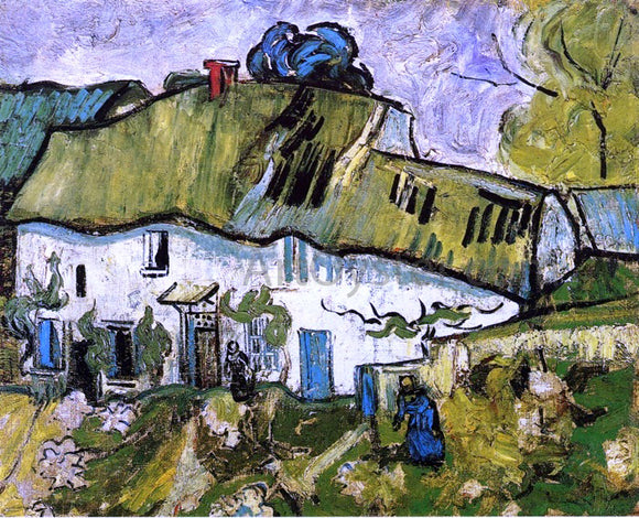  Vincent Van Gogh Farmhouse with Two Figures - Canvas Art Print
