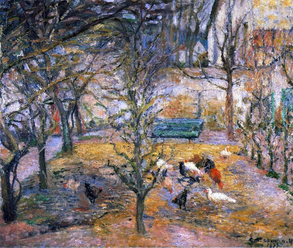  Camille Pissarro A Farmyard at the Maison Rouge, Pontoise - Canvas Art Print