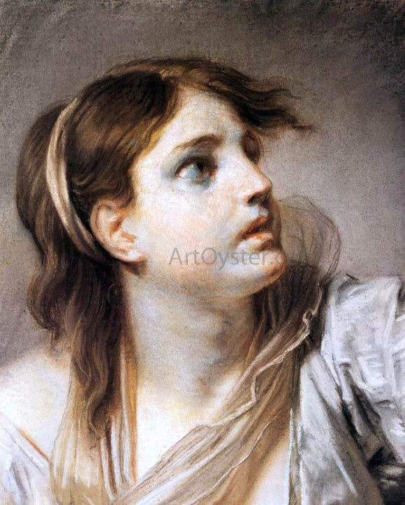  Jean Baptiste Greuze Fear, Expression Head - Canvas Art Print