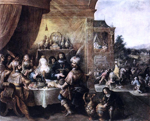  The Younger Frans Francken Feast of Esther - Canvas Art Print