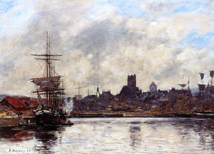  Eugene-Louis Boudin Fecamp, the Port - Canvas Art Print