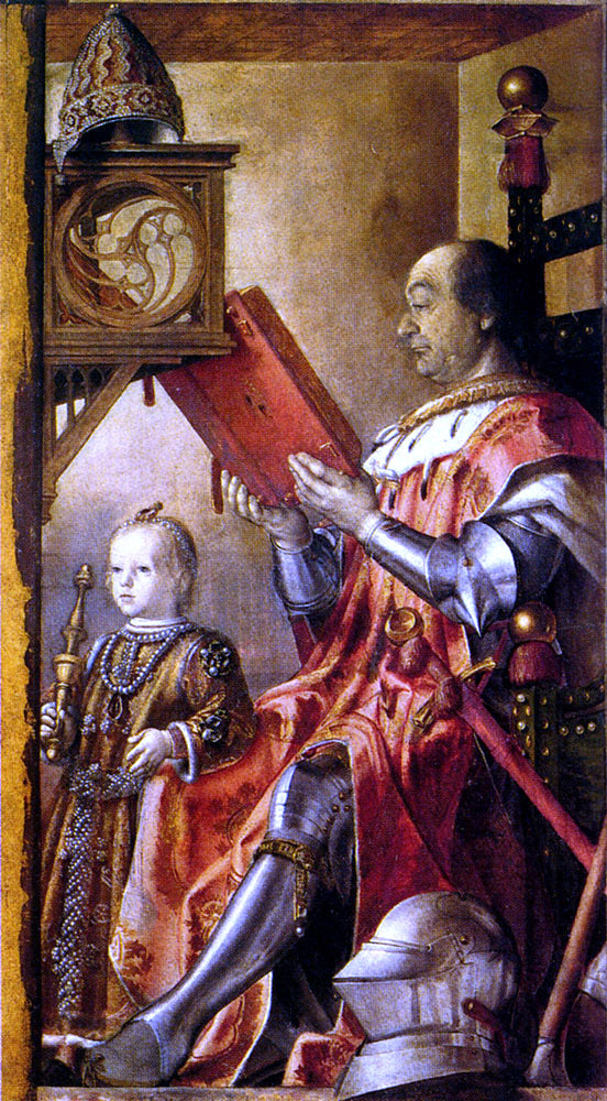  Pedro Berruguete Federico Da Montefeltro With His Son Guidobaldo - Canvas Art Print