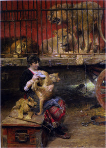  Paul Wilhelm Meyerheim Feeding The Cubs - Canvas Art Print