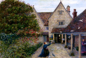  Maria Spartali Stillman Feeding The Doves At Kelmscott Manor, Oxfordshire - Canvas Art Print