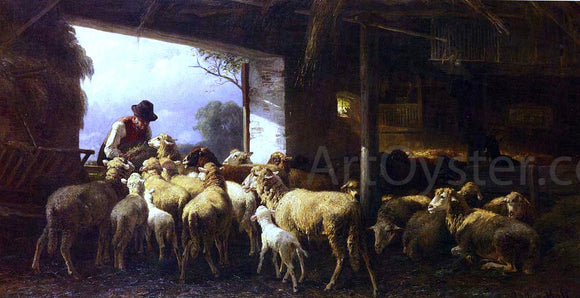  Christian Friedrich Mali Feeding The Sheep - Canvas Art Print