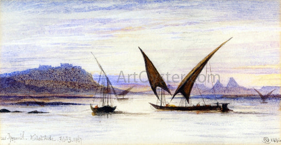  Edward Lear Feluccas on the Nile near Abu-Simbel - Canvas Art Print