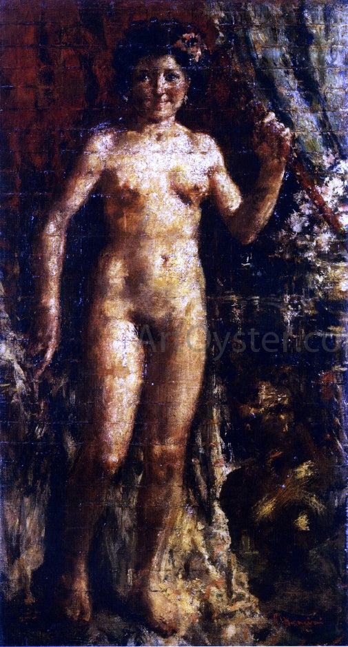  Antonio Mancini Female Nude - Canvas Art Print