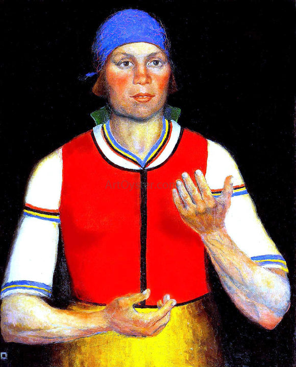  Kasimir Malevich Female Worker in Red - Canvas Art Print
