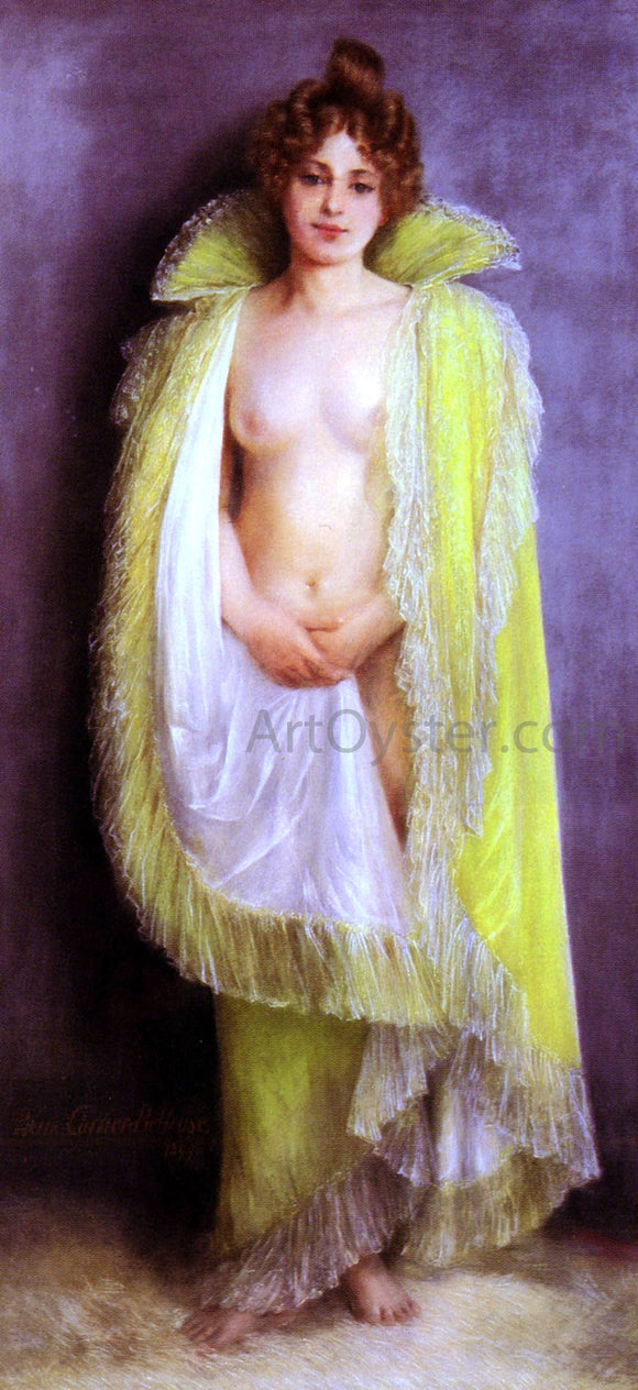  Pierre Carrier-Belleuse Femme En Deshabillee Verte - Canvas Art Print
