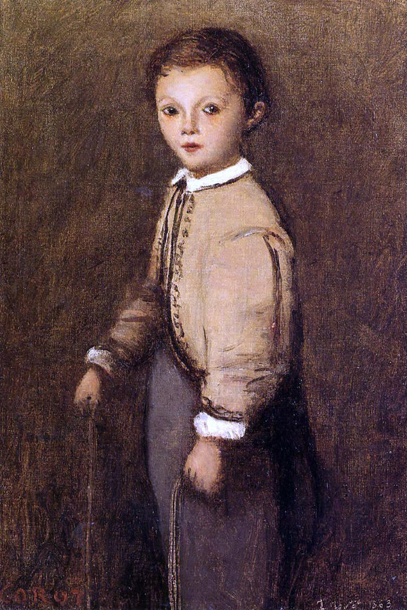  Jean-Baptiste-Camille Corot Fernand Corot, the Painter's Grand Nephew, at the Age of 4 and a Half Years - Canvas Art Print