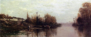  Charles Francois Daubigny Ferry at Glouton - Canvas Art Print