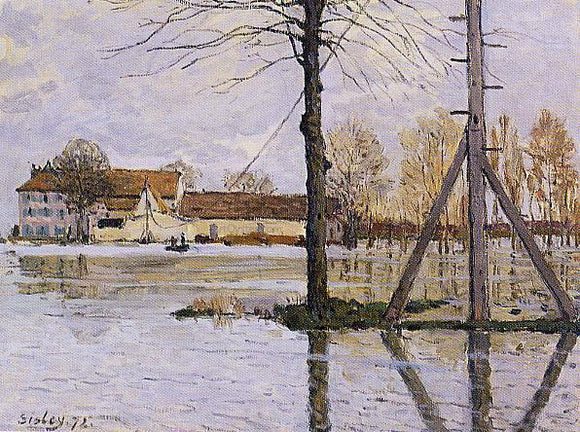  Alfred Sisley Ferry to the Ile-de-la-Loge, Flood - Canvas Art Print