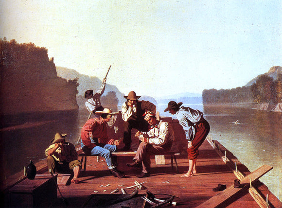  George Caleb Bingham Ferrymen Playing Cards - Canvas Art Print