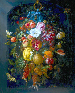  Jan Davidsz De Heem Festoon of Fruit and Flowers - Canvas Art Print