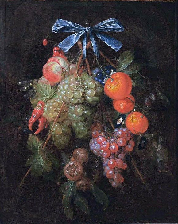  Cornelis De Heem Festoon with Fruit and Flowers - Canvas Art Print