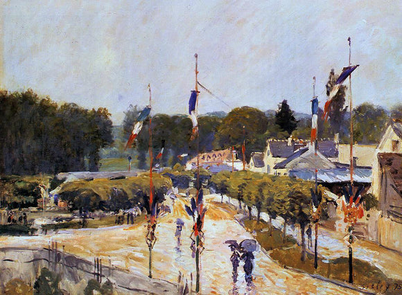  Alfred Sisley Fete Day at Marly-le-Roi (also known as The Fourteenth of July at Marly-le-Roi) - Canvas Art Print