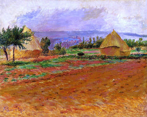  Pierre Auguste Renoir Field and Haystacks - Canvas Art Print