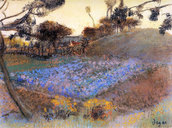  Edgar Degas Field of Flax - Canvas Art Print