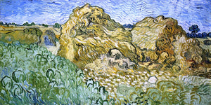  Vincent Van Gogh Field with Stacks of Wheat - Canvas Art Print