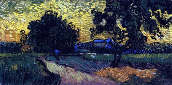  Vincent Van Gogh Field with Trees, the Chateau of Auvers - Canvas Art Print