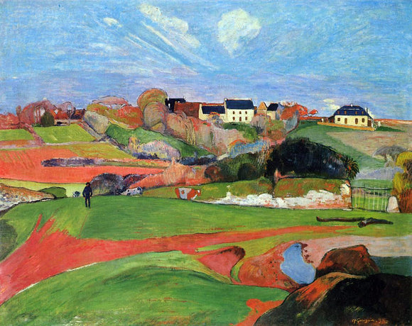 Paul Gauguin Fields at le Pouldu - Canvas Art Print