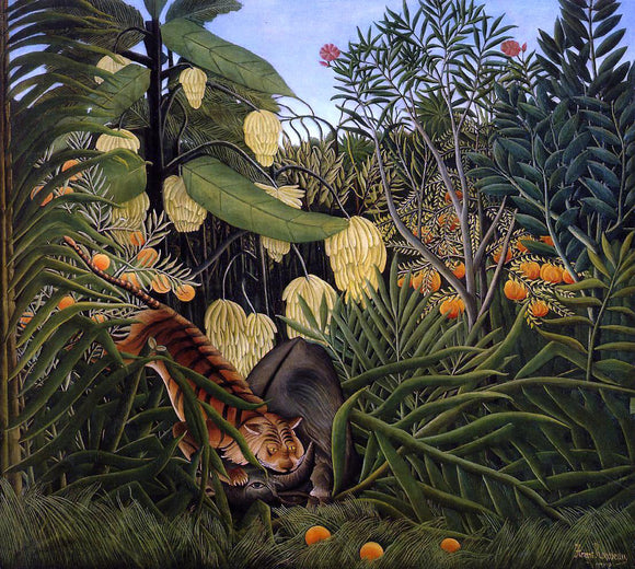  Henri Rousseau Fight between a Tiger and a Buffalo - Canvas Art Print