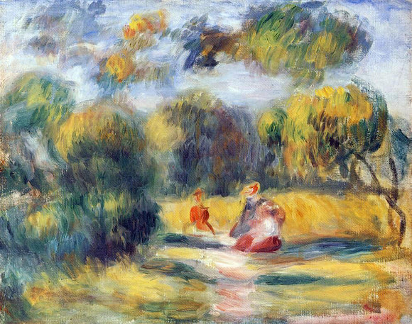  Pierre Auguste Renoir Figures in a Landscape - Canvas Art Print