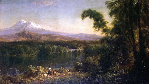  Frederic Edwin Church Figures in an Ecuadorian Landscape - Canvas Art Print