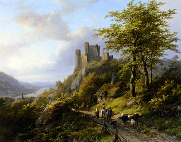  Johann Bernard Klombeck Figures near a Ruin in a Landscape - Canvas Art Print