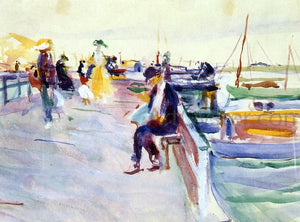  Charles Webster Hawthorne Figures on a Pier - Canvas Art Print
