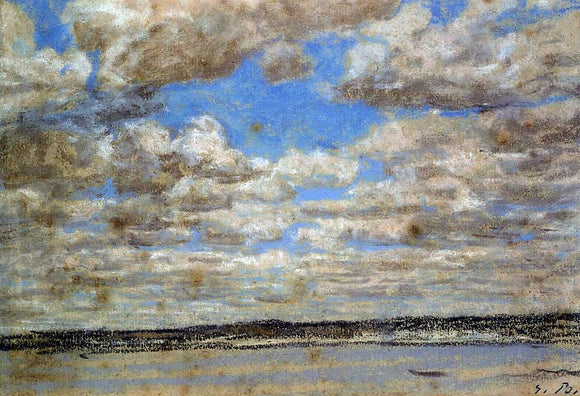  Eugene-Louis Boudin Fine Weather, White Clouds - Canvas Art Print