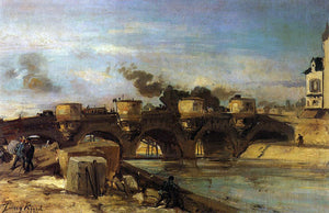  Johan Barthold Jongkind Fire on Pont Neuf - Canvas Art Print