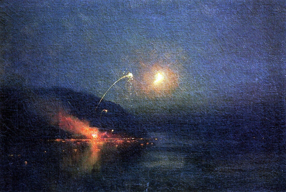  James Henry Moser Fireworks Across the Potomac - Canvas Art Print