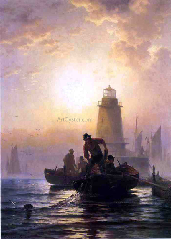  Edward Moran At Fish Pond, Orient Bay, Long Island - Canvas Art Print