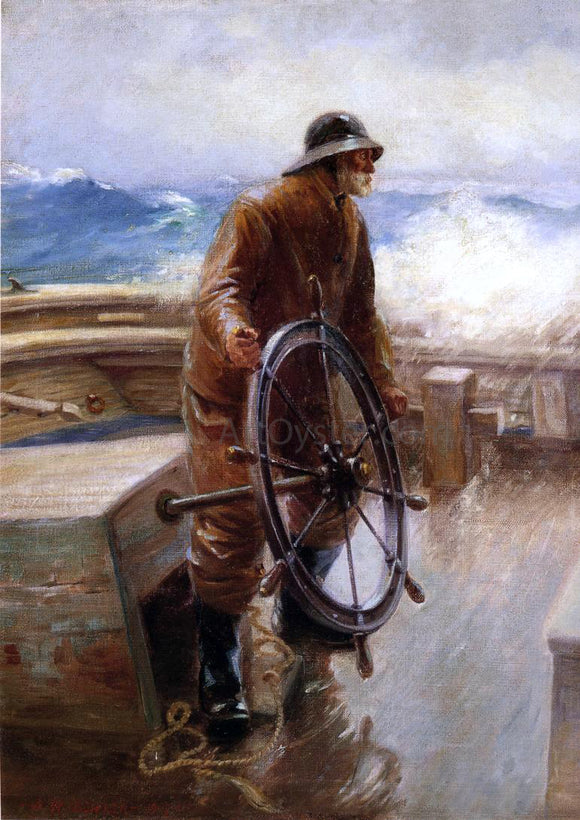 Augustus Buhler A Fisherman at the Wheel - Canvas Art Print