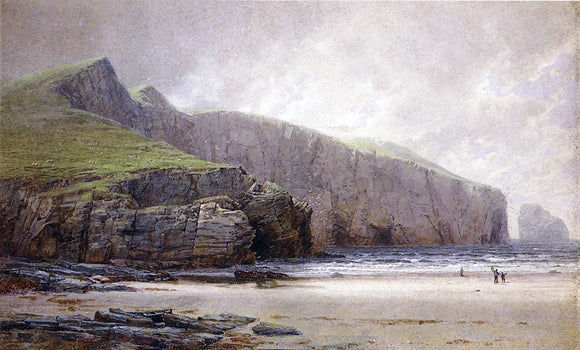  William Trost Richards Fisherman on the Shore, Trebarwith Strand, Cornwall - Canvas Art Print