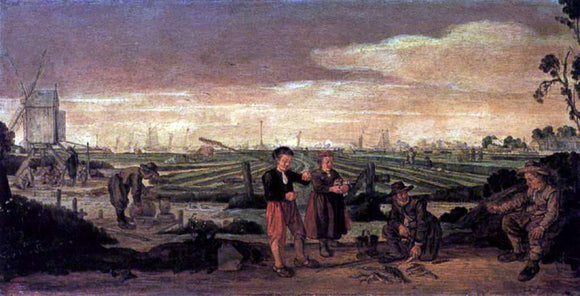  Arent Arentsz Fishermen and Farmers in a Landscape - Canvas Art Print
