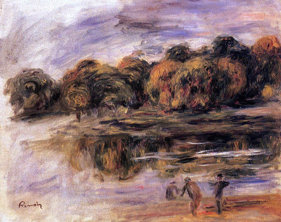  Pierre Auguste Renoir Fishermen by a Lake - Canvas Art Print