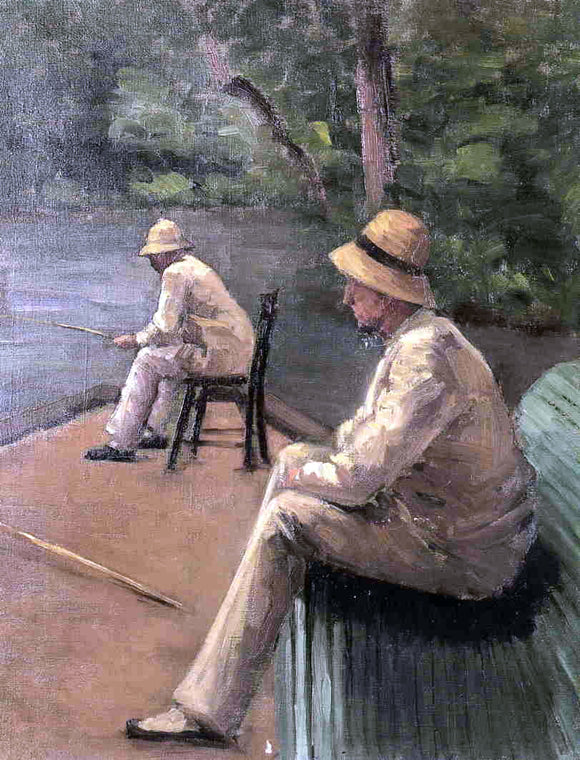  Gustave Caillebotte Fishermen on the Banks of the Yerres - Canvas Art Print