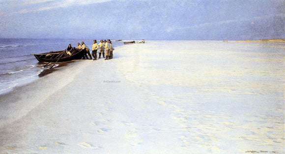  Peder Severin Kroyer Fishermen on the Beach at Skagen - Canvas Art Print