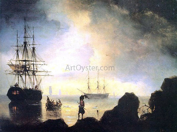  Ivan Constantinovich Aivazovsky Fishermen on the Shore - Canvas Art Print