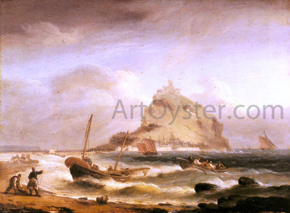  Thomas Luny Fishermen Rowing in, Before St. Michael's Mount - Canvas Art Print