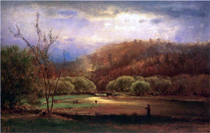  George Inness Fishing - Canvas Art Print