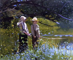  Winslow Homer Fishing - Canvas Art Print