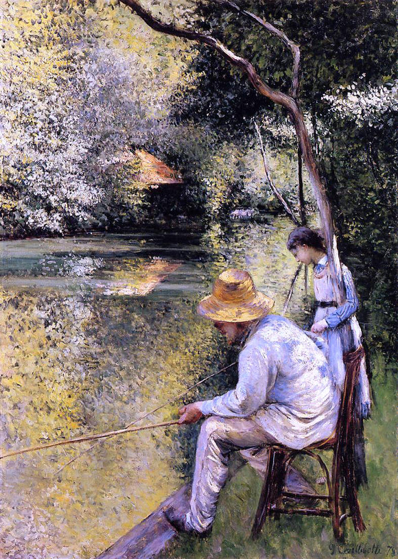  Gustave Caillebotte Fishing - Canvas Art Print