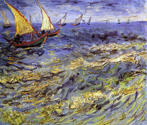  Vincent Van Gogh Fishing Boats at Sea (also known as Seascape at Saintes-Maries) - Canvas Art Print