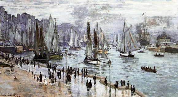  Claude Oscar Monet Fishing Boats Leaving the Port of Le Havre - Canvas Art Print