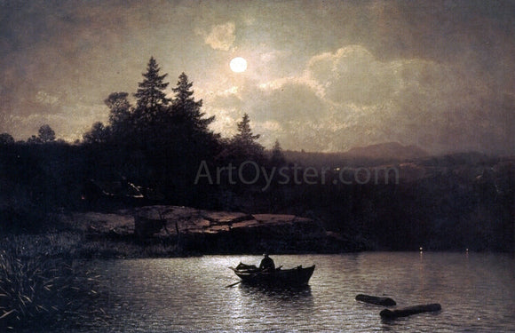  Sophus Jacobsen Fishing by Moonlight - Canvas Art Print