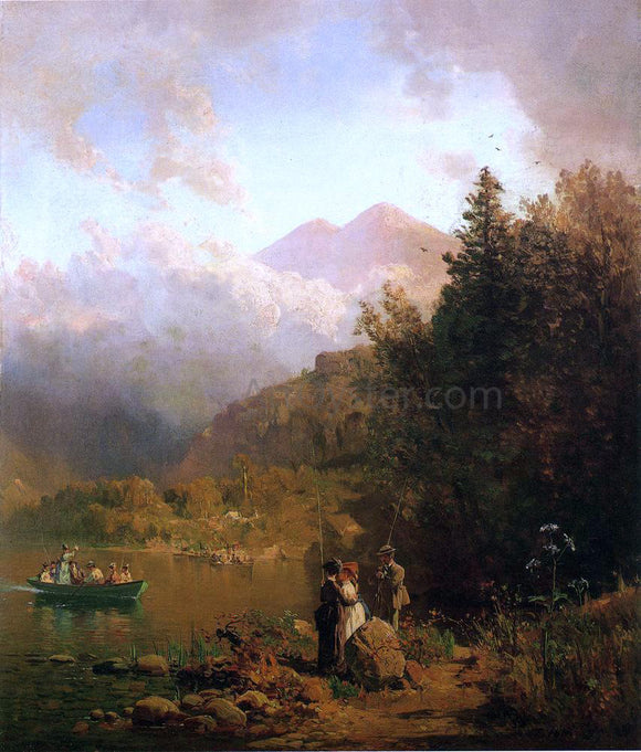  Thomas Hill Fishing Party in the Mountains - Canvas Art Print